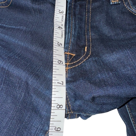 J BRAND Women's Sz 32X32 Dk Blue Denim Jeans Straight Leg Low Rise Whiskering - Picture 10 of 14